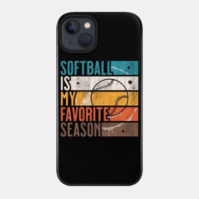 Distressed Vintage Girls Softball Is My Favorite S Phone Case Official Softball Merch