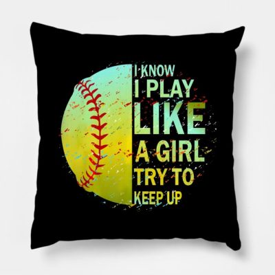 Softball Shirt For Girls And Women Throw Pillow Official Softball Merch