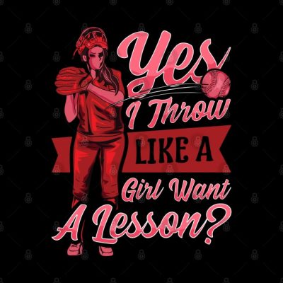 Funny Softball Tee Play Like A Girl Softball Playe Tapestry Official Softball Merch