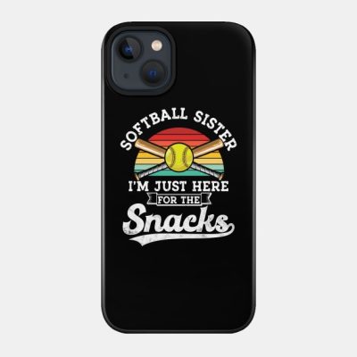 Softball Sister Im Just Here For The Snacks Retro  Phone Case Official Softball Merch