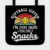 Softball Sister Im Just Here For The Snacks Retro  Tote Official Softball Merch