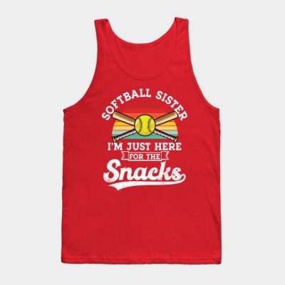 Softball Sister Im Just Here For The Snacks Retro  Tank Top Official Softball Merch