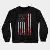 Fastpitch Softball American Flag Grunge Love Softb Crewneck Sweatshirt Official Softball Merch