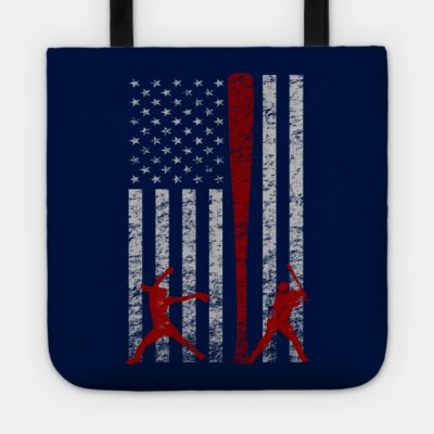 Fastpitch Softball American Flag Grunge Love Softb Tote Official Softball Merch