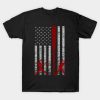 Fastpitch Softball American Flag Grunge Love Softb T-Shirt Official Softball Merch