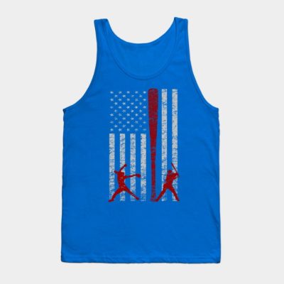 Fastpitch Softball American Flag Grunge Love Softb Tank Top Official Softball Merch