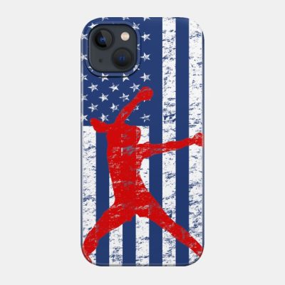 American Flag Girls Softball Fast Pitch Pitcher T  Phone Case Official Softball Merch