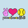 Peace Love Softball Tote Official Softball Merch