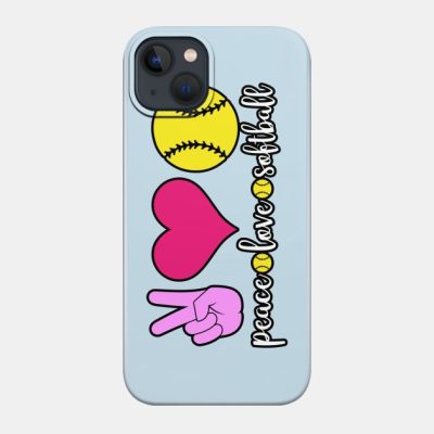 Peace Love Softball Phone Case Official Softball Merch