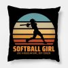 Softball Girl Throw Pillow Official Softball Merch