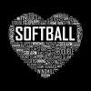 Softball Heart Love Throw Pillow Official Softball Merch