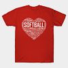 Softball Heart Love T-Shirt Official Softball Merch