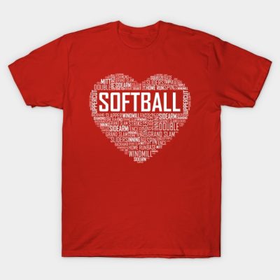 Softball Heart Love T-Shirt Official Softball Merch