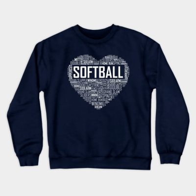 Softball Heart Love Crewneck Sweatshirt Official Softball Merch