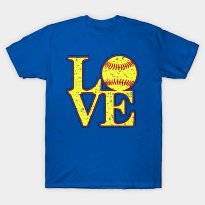 Vintage Love Girls Softball Fastpitch Softball Lov T-Shirt Official Softball Merch