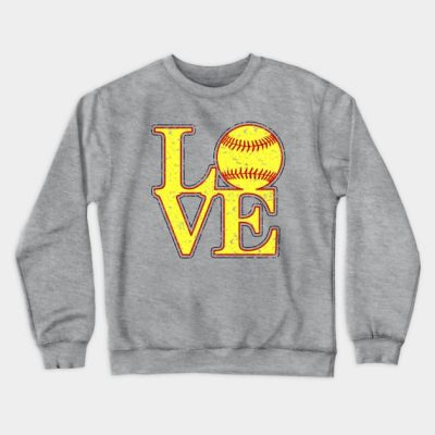 Vintage Love Girls Softball Fastpitch Softball Lov Crewneck Sweatshirt Official Softball Merch