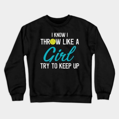 Funny Softball Pitcher Batter Catcher Girls Crewneck Sweatshirt Official Softball Merch