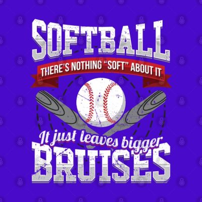 Softball Nothing Soft Leaves Bigger Bruises Throw Pillow Official Softball Merch