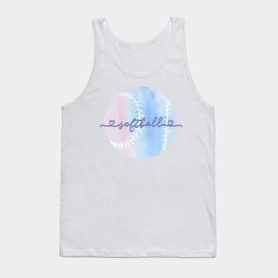 I Love Softball Pastel Purple Watercolor Aesthetic Tank Top Official Softball Merch