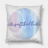 I Love Softball Pastel Purple Watercolor Aesthetic Throw Pillow Official Softball Merch