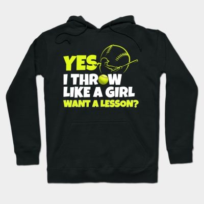 Yes I Throw Like A Girl Funny Softball Hoodie Official Softball Merch