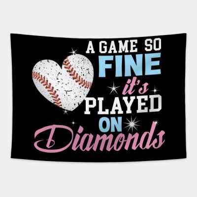 Girls Softball A Game So Fine Its Played On Diamon Tapestry Official Softball Merch