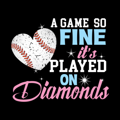 Girls Softball A Game So Fine Its Played On Diamon Tapestry Official Softball Merch