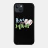 Live Love Softball Heart Shaped Soft Ball Phone Case Official Softball Merch