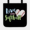 Live Love Softball Heart Shaped Soft Ball Tote Official Softball Merch