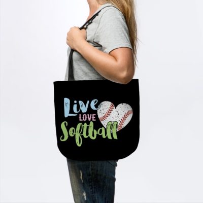 Live Love Softball Heart Shaped Soft Ball Tote Official Softball Merch