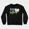 Live Love Softball Heart Shaped Soft Ball Crewneck Sweatshirt Official Softball Merch