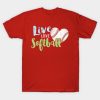 Live Love Softball Heart Shaped Soft Ball T-Shirt Official Softball Merch