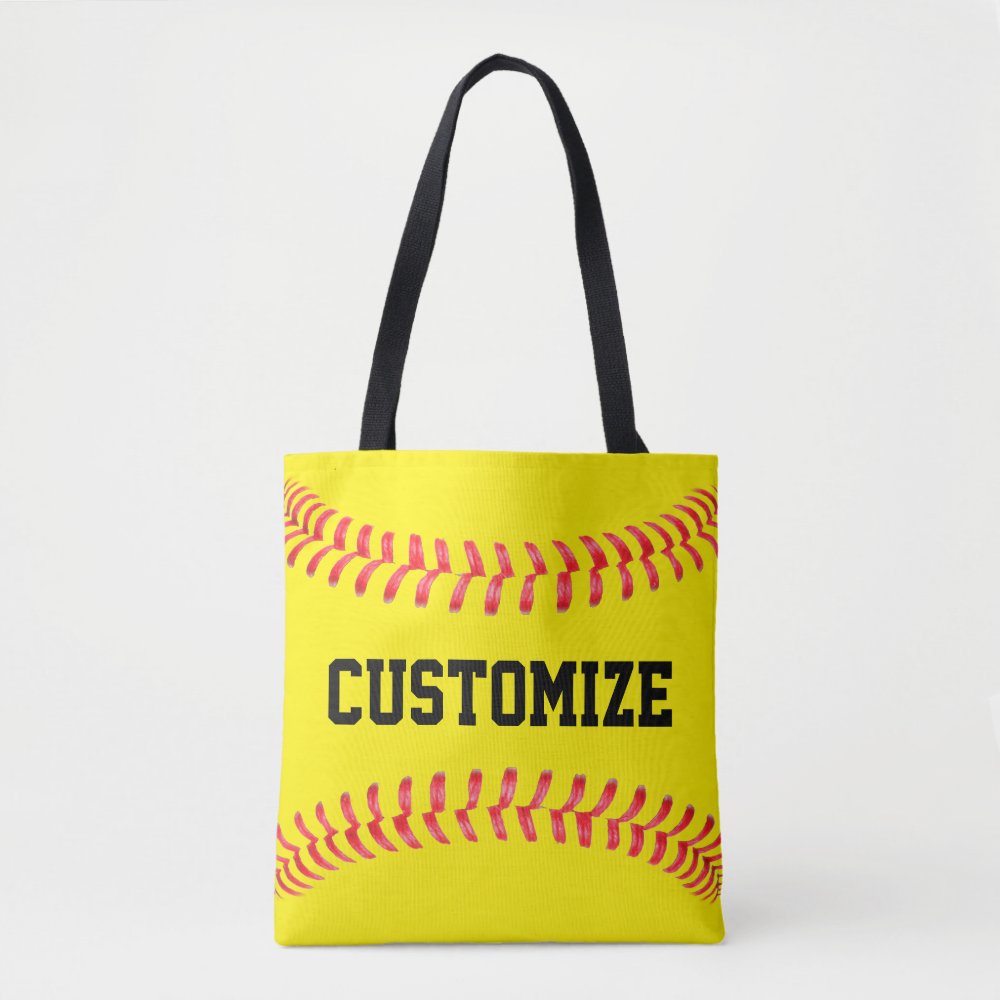 custom fastpitch softball team name or text sports tote bag r47a5dfc249214f5899a7db2b8f785862 6kcf1 1000 - Softball Gifts