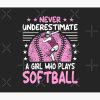 Never Underestimate A Girl Who Plays Softball Tapestry Official Softball Merch