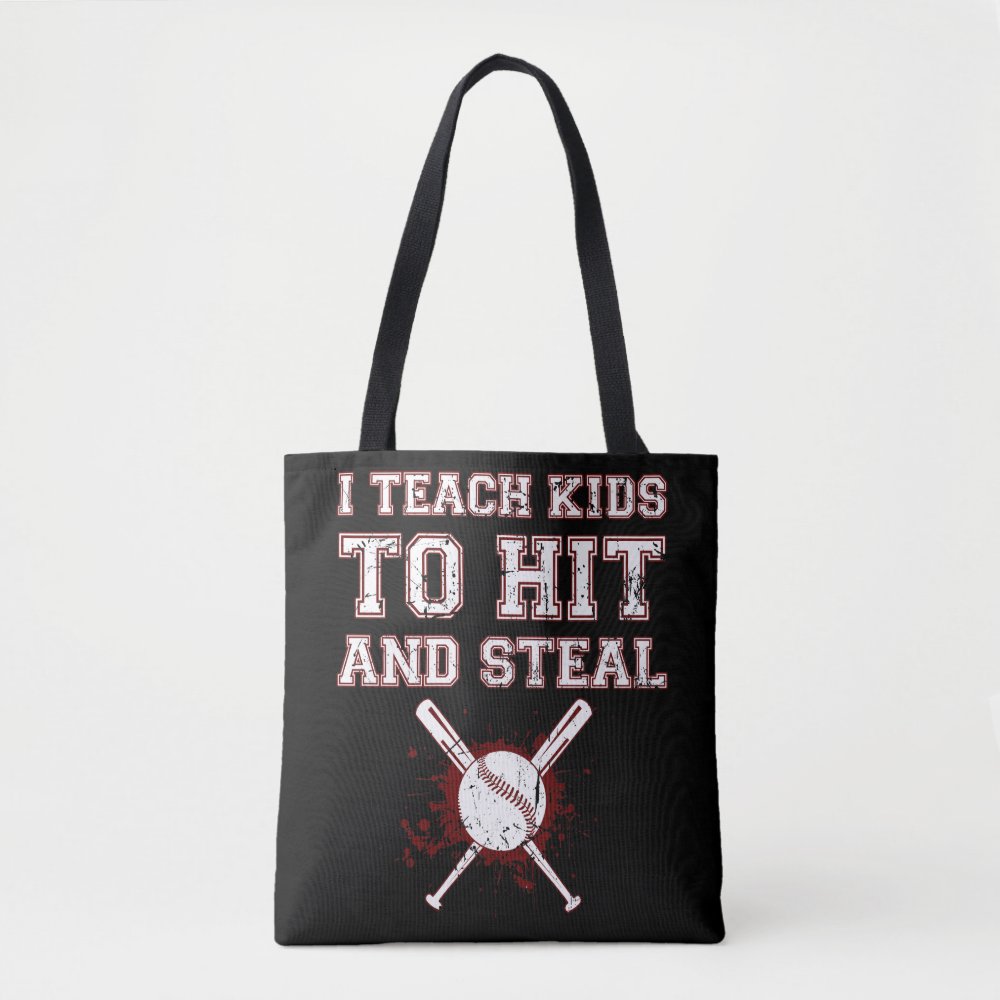 i teach kids to hit and steal baseball coach gif tote bag rea6d3fcbb06a475cb122bb808c3d9b32 6kcf1 1000 - Softball Gifts
