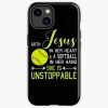 With Jesus In Her Heart And A Softball In Her Hand She Is Unstoppable Iphone Case Official Softball Merch