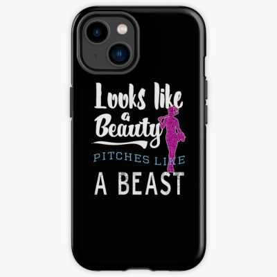 Funny Looks Like A Beauty Pitches Like A Beast Girls Softball Iphone Case Official Softball Merch