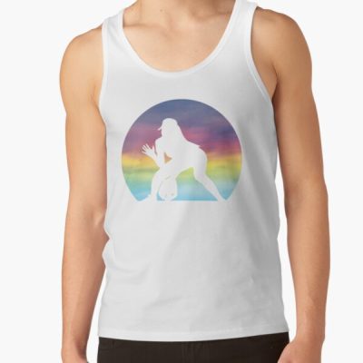 Women'S Softball Player Silhouette Girls Softball Lover Tank Top Official Softball Merch