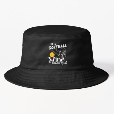 Softball - Softball Wine Kinda Girl Bucket Hat Official Softball Merch