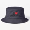 I Love Softball Cute Heart Softball Ball - Softball Love Bucket Hat Official Softball Merch