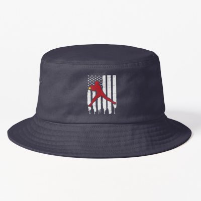 Softball Pitcher American Flag Retro Bucket Hat Official Softball Merch