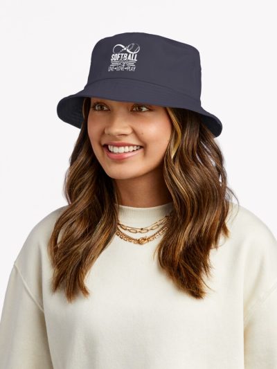 Softball - Softball Life Live Love Play Bucket Hat Official Softball Merch