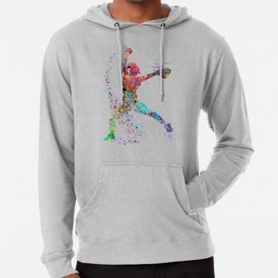 Girl Baseball Softball Pitcher Watercolor Painting Art Print Hoodie Official Softball Merch