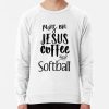 Runs On Jesus Coffee  Softball Sweatshirt Official Softball Merch