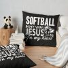 Softball - Softball In My Veins Throw Pillow Official Softball Merch