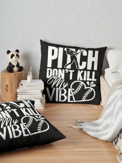 Softball - Don'T Kill My Vibe Softball Throw Pillow Official Softball Merch