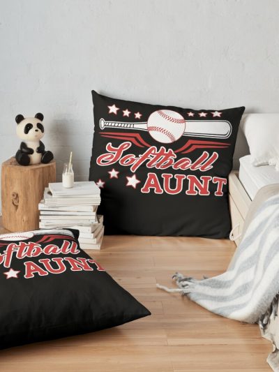 I'M A Softball Aunt Throw Pillow Official Softball Merch