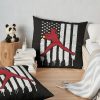 Softball Pitcher American Flag Retro Throw Pillow Official Softball Merch