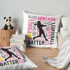 Softball Girl Softball Art Typography Softball Tta Throw Pillow Official Softball Merch