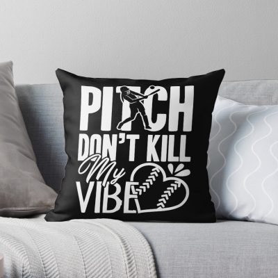 Softball - Don'T Kill My Vibe Softball Throw Pillow Official Softball Merch